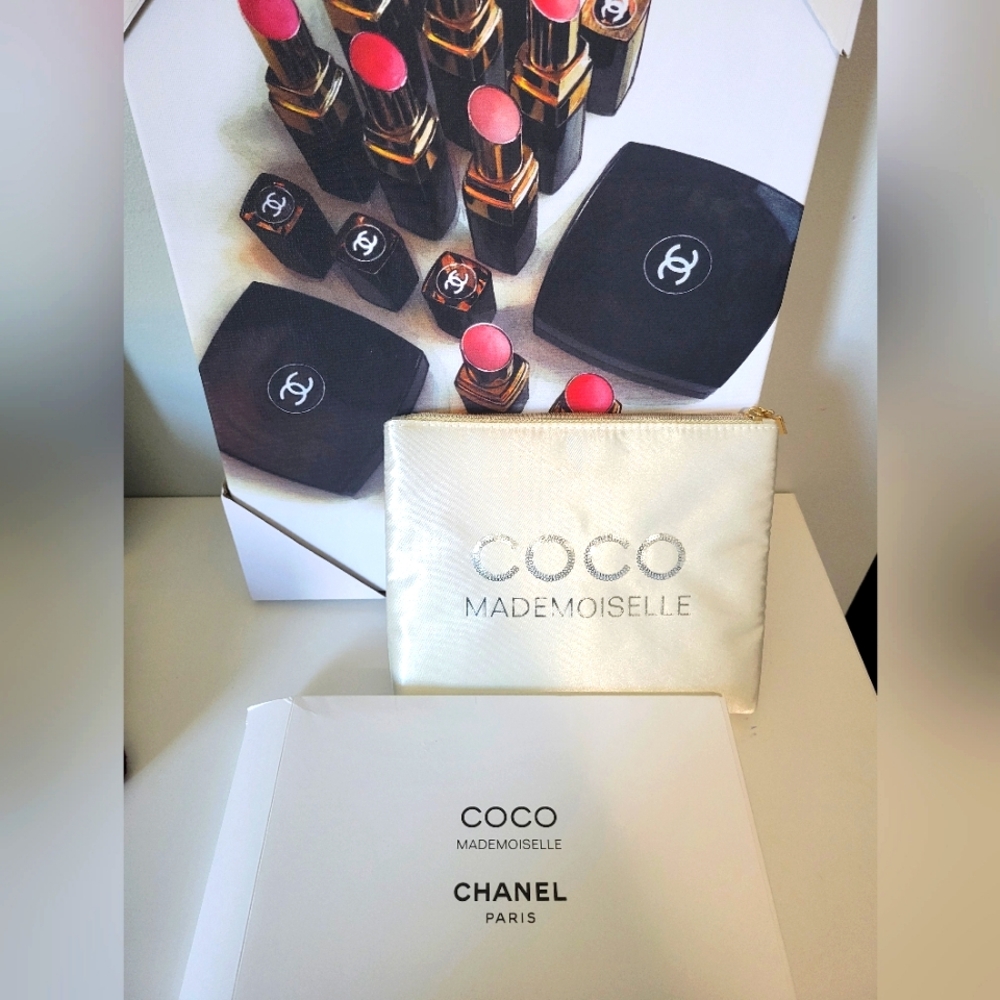 Coco Mademoiselle beauty pouch with her box. NWOT